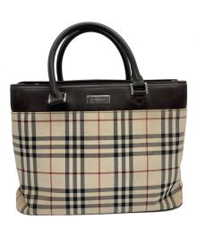 BURBERRY（バーバリー）の古着「ハンドバッグ」｜ベージュ×ブラウン