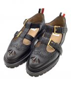 THOM BROWNE. NEW YORKトムブラウンニューヨーク）の古着「2-STRAP THOM JOHN W」｜ブラック×ゴールド