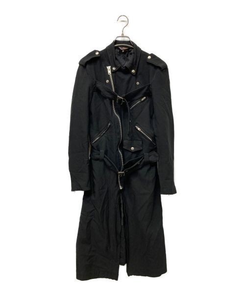 BLACK COMME des GARCONS（ブラック コムデギャルソン）BLACK COMME des GARCONS (ブラック コムデギャルソン) ダブルライダースコート ブラック サイズ:Sの古着・服飾アイテム