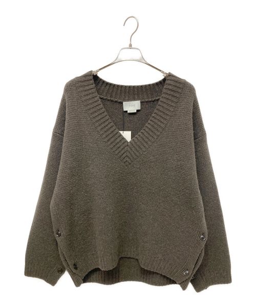 YOKE（ヨーク）YOKE (ヨーク) 5G MILANO RIB V-NECK KNIT ブラウン サイズ:Sの古着・服飾アイテム