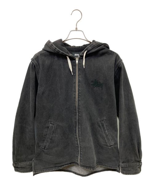 stussy（ステューシー）stussy (ステューシー) デニムジップパーカー グレー サイズ:Lの古着・服飾アイテム