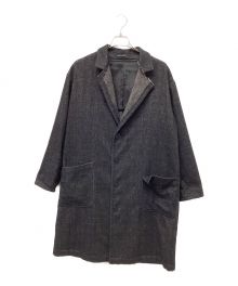 Y's（ワイズ）の古着「NEPPY HERRINGBONE LEFT COLLAR SLIT JACKET」｜ブラック