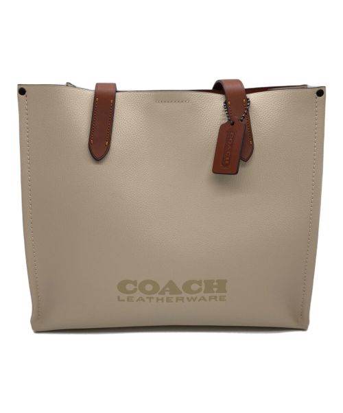 COACH（コーチ）COACH (コーチ) リレー トート 34 アイボリー×ブラウンの古着・服飾アイテム