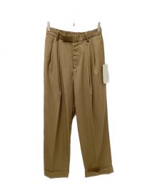 MARKAWARE（マーカウェア）の古着「ORGANIC WOOL TROPICAL PEGTOP TROUSERS」｜ブラウン