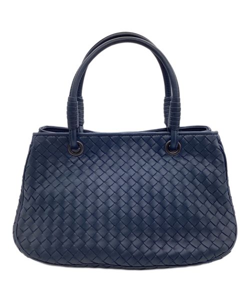 BOTTEGA VENETA（ボッテガベネタ）BOTTEGA VENETA (ボッテガベネタ) イントレチャートハンドバッグ ネイビーの古着・服飾アイテム