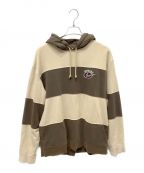 NIKE×SUPREMEナイキ×シュプリーム）の古着「Stripe Hooded Sweatshirt」｜ブラウン×アイボリー