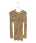 CLANEクラネ）の古着「BACK SLIT CROCHET KNIT TOPS」｜ベージュ