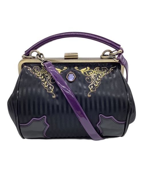 ANNA SUI（アナスイ）ANNA SUI (アナスイ) DISNEY (ディズニー) ツイステッドワンダーランドショルダーバッグ ブラック×パープルの古着・服飾アイテム