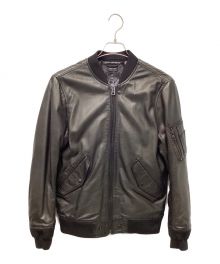 DIESEL（ディーゼル）の古着「レザーボンバージャケット」｜ブラック