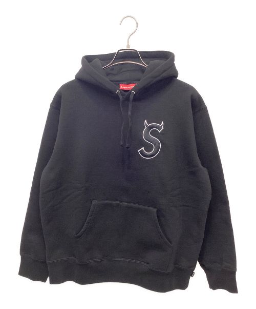 SUPREME（シュプリーム）Supreme (シュプリーム) プルオーバーLOGOパーカー ブラック サイズ:Mの古着・服飾アイテム