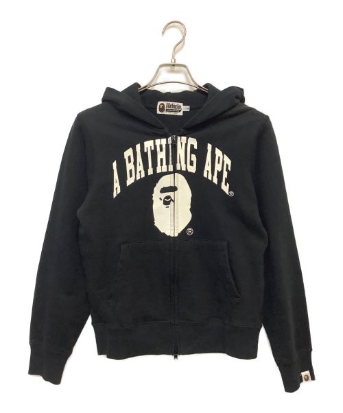 A BATHING APE（アベイシングエイプ）A BATHING APE (アベイシングエイプ) ジップパーカー ブラック×ホワイト サイズ:Sの古着・服飾アイテム