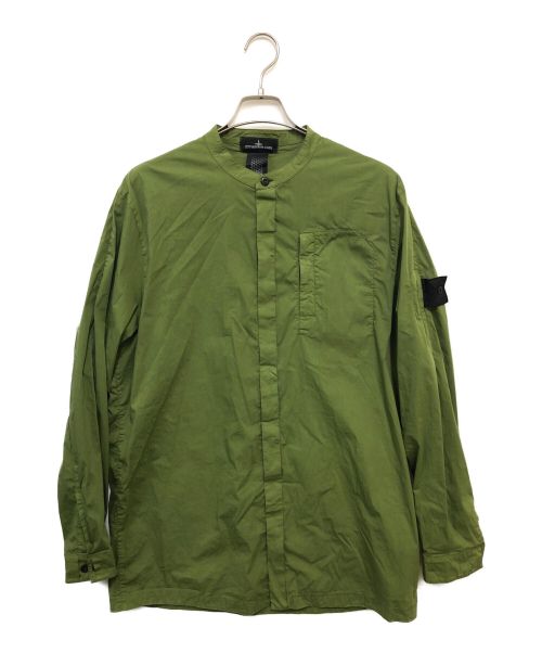 STONE ISLAND（ストーンアイランド）STONE ISLAND (ストーンアイランド) バンドカラーシャツ ライトグリーン サイズ:Lの古着・服飾アイテム