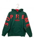 SUPREMEシュプリーム）の古着「Spread Logo Hooded Sweat」｜グリーン×レッド