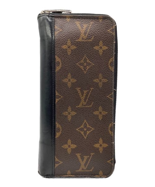 LOUIS VUITTON（ルイ ヴィトン）LOUIS VUITTON (ルイ ヴィトン) モノグラム　マカサー ジッピーウォレット・ヴェルティカル ブラウン×ブラックの古着・服飾アイテム