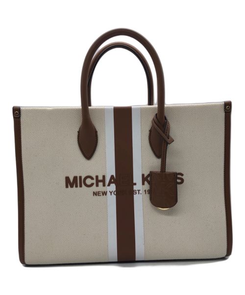 MICHAEL KORS（マイケルコース）MICHAEL KORS (マイケルコース) キャンバストートバッグ ベージュ×ブラウンの古着・服飾アイテム