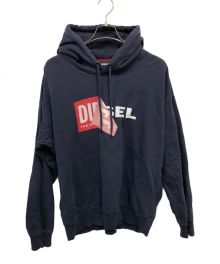 DIESEL（ディーゼル）の古着「ロゴ刺繍パーカー」｜ネイビー