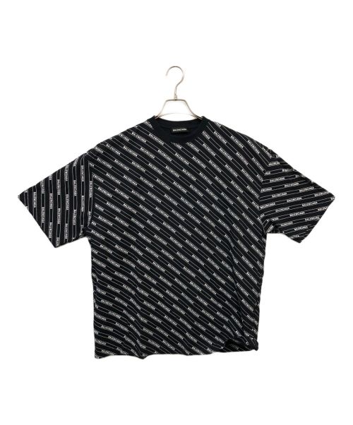 BALENCIAGA（バレンシアガ）BALENCIAGA (バレンシアガ) ロゴ総柄 クルーネック Ｔシャツ ブラック サイズ:Lの古着・服飾アイテム