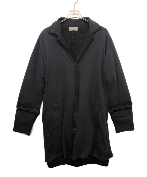 Yohji Yamamoto pour homme（ヨウジヤマモト プールオム）Yohji Yamamoto pour homme (ヨウジヤマモト プールオム) カットソーレイヤードデザイン ロングニットジャケット ブラック サイズ:3の古着・服飾アイテム