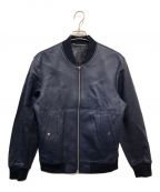 PAUL SMITHポールスミス）の古着「GOAT LEATHER MA-1」｜ネイビー