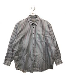 Acne studios（アクネ ストゥディオス）の古着「Oversized Striped Shirt」｜スカイブルー×レッド