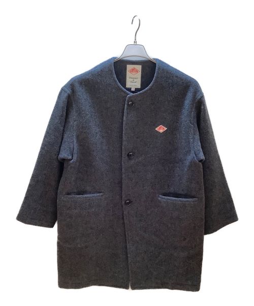 DANTON（ダントン）DANTON (ダントン) WOOL LIGHT PILE ノーカラーロングコート グレー サイズ:38の古着・服飾アイテム