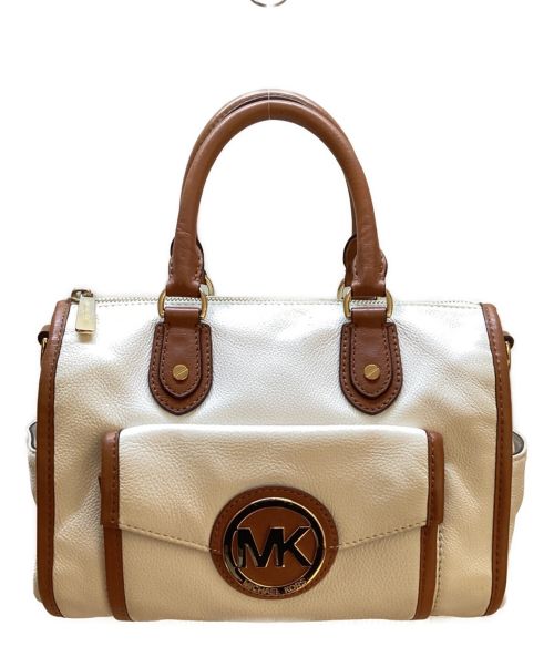 MICHAEL KORS（マイケルコース）MICHAEL KORS (マイケルコース) 2WAYバッグ ホワイト×ブラウンの古着・服飾アイテム