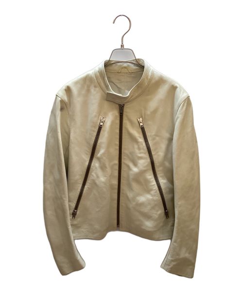 Maison Margiela（メゾンマルジェラ）Maison Margiela (メゾンマルジェラ) レザー八の字ジャケット ホワイト サイズ:44の古着・服飾アイテム