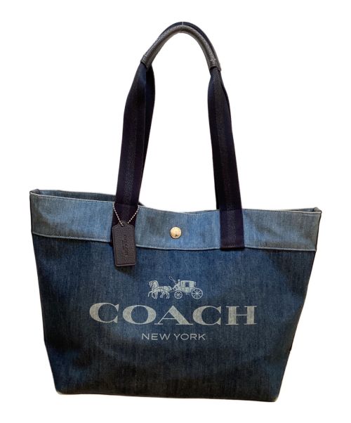 COACH（コーチ）COACH (コーチ) デニムトートバッグ ブルーの古着・服飾アイテム