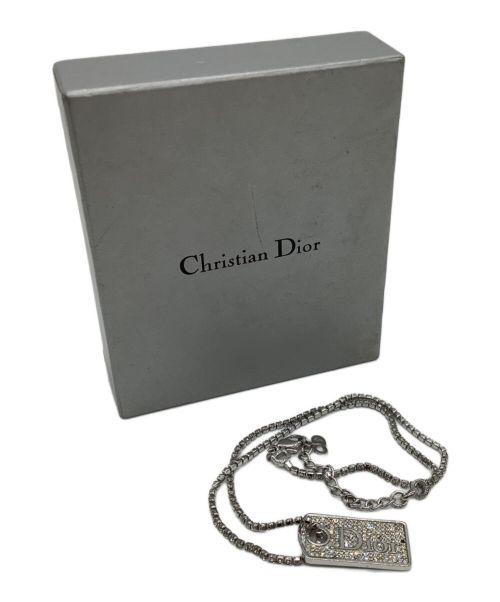 Christian Dior（クリスチャン ディオール）Christian Dior (クリスチャン ディオール) ラインストーンネックレス シルバーの古着・服飾アイテム