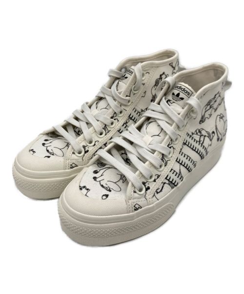 adidas（アディダス）adidas (アディダス) MOOMIN PLATFORM MID (ムーミン プラットフォーム) ADIDAS NIZZA × MOOMIN PLATFORM MID ホワイト サイズ:23.5の古着・服飾アイテム