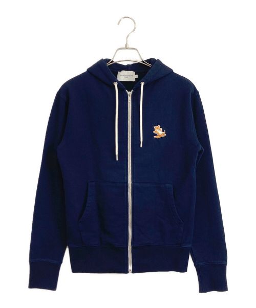 maison kitsune（メゾンキツネ）maison kitsune (メゾンキツネ) MAISON KITSUNE CHILLAX FOX PATCH ZIPPED HOODIE ネイビー サイズ:XXSの古着・服飾アイテム