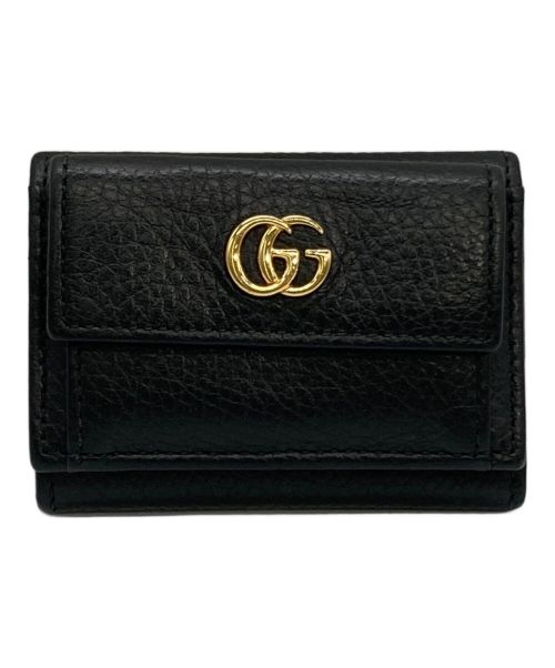 GUCCI（グッチ）GUCCI (グッチ) GG 3つ折り財布 ブラックの古着・服飾アイテム