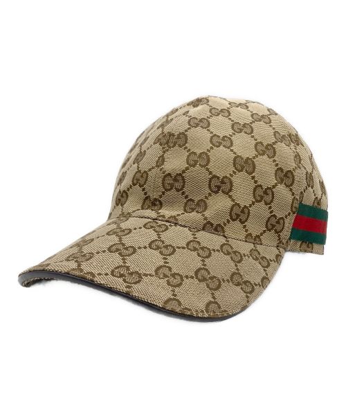 GUCCI（グッチ）GUCCI (グッチ) GGキャンバス ベースボール キャップ ベージュ サイズ:L：59cmの古着・服飾アイテム