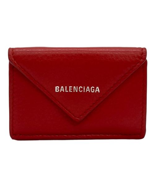 BALENCIAGA（バレンシアガ）BALENCIAGA (バレンシアガ) ペーパーミニウォレット レッドの古着・服飾アイテム