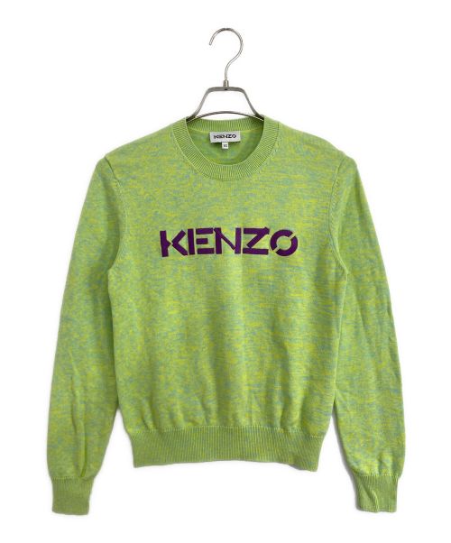 KENZO（ケンゾー）KENZO (ケンゾー) KENZO/ケンゾー ロゴニット グリーン×パープル サイズ:XSの古着・服飾アイテム