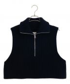 TODAYFULトゥデイフル）の古着「Halfzip Knit Vest/ハーフジップ ニット ベスト」｜ブラック