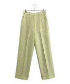 6(ROKU) BEAUTY&YOUTHロク ビューティーアンドユース）の古着「KOBANA JACQUARD PANTS」｜黄緑