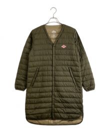 DANTON（ダントン）の古着「DANTON（ダントン）V Neck Inner Down Long Jacket」｜グリーン