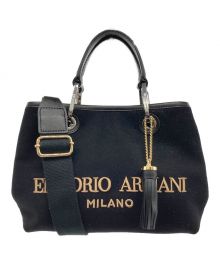 EMPORIO ARMANI（エンポリオアルマーニ）の古着「EMPORIO ARMANI 2WAY ハンドバッグ ショルダーバッグ」｜ブラック