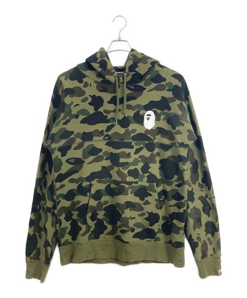 A BATHING APE（アベイシングエイプ）A BATHING APE (アベイシングエイプ) A BATHING APE カモフラージュ パーカー オリーブ サイズ:XLの古着・服飾アイテム