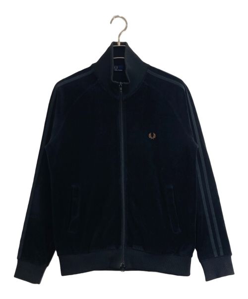 FRED PERRY（フレッドペリー）FRED PERRY (フレッドペリー) FRED PERRY ロゴ刺繍ベロアトラックジャケット ブラック サイズ:Mの古着・服飾アイテム