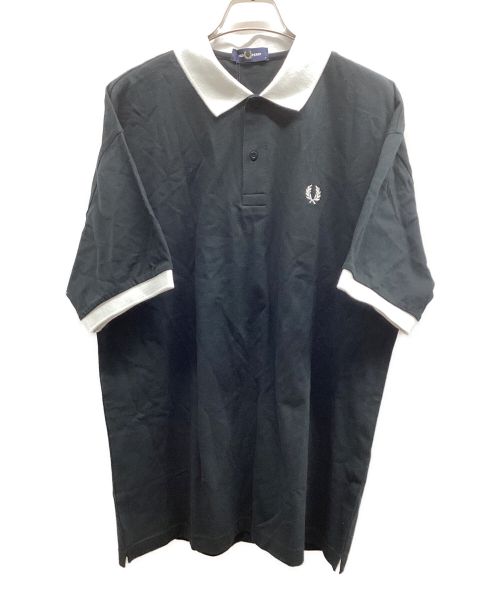 FRED PERRY（フレッドペリー）FRED PERRY (フレッドペリー) Over Size Polo Shirts ホワイト×ブラック サイズ:M 未使用品の古着・服飾アイテム