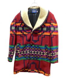 HIGH GRADE WESTERN WEAR BY PENDLETON（ハイグレードウエスタンウェアバイペンドルトン）の古着「ネイティブ柄ボアコート」｜レッド