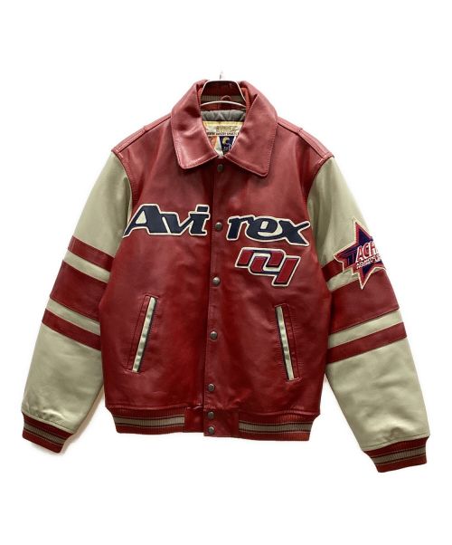 AVIREX（アヴィレックス）AVIREX (アヴィレックス) ゴラーズジャケット リバイバル レッド×グレー サイズ:Ｍの古着・服飾アイテム