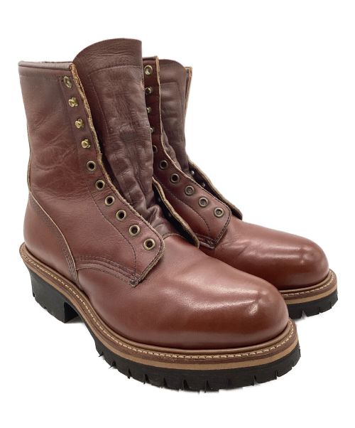 RED WING（レッドウィング）RED WING (レッドウィング) 茶ロガーブーツ ブラウン サイズ:8Dの古着・服飾アイテム