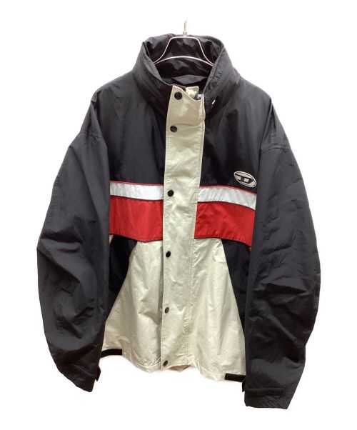 DIESEL（ディーゼル）DIESEL (ディーゼル) COLOR BLOCK JACKET ホワイト×ブラック サイズ:Lの古着・服飾アイテム