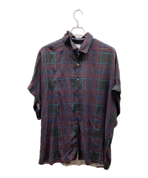 SHAREEF（シャリーフ）SHAREEF (シャリーフ) DRAWING CHECK DOLMAN S/S SHIRTS レッド×グリーン サイズ:Mの古着・服飾アイテム