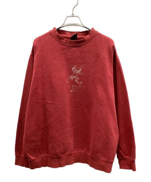 stussy（ステューシー）stussy (ステューシー) プリントスウェット レッド サイズ:Mの古着・服飾アイテム