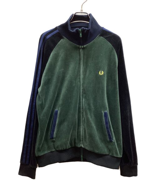 FRED PERRY（フレッドペリー）FRED PERRY (フレッドペリー) ベロアトラックジャケット ネイビー×グリーン サイズ:Lの古着・服飾アイテム