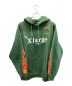 X-LARGE（エクストララージ）の古着「PIGMENT DYLED PUFF LOGO PULLOVER HOODED SWEAT」｜グリーン